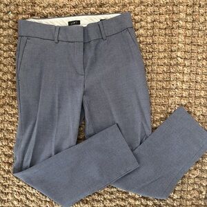 LOFT Navy Herringbone Straight Leg Pants